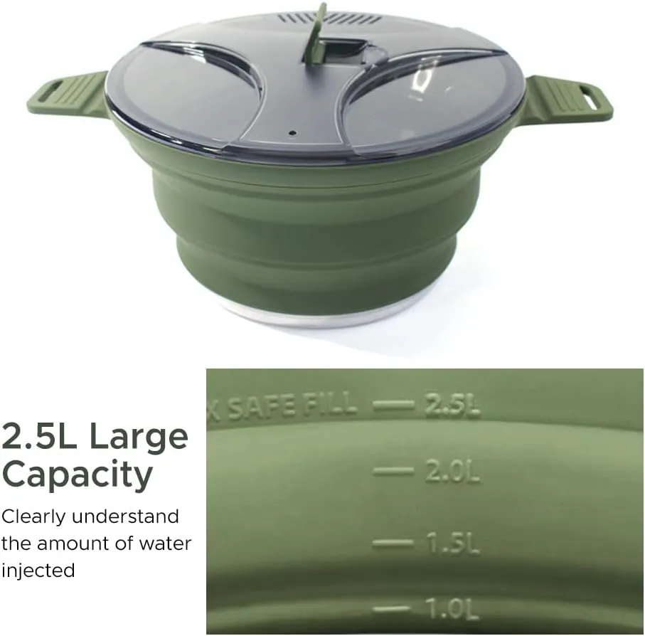 Folding Pot Set Portable Cooking Set Collapsible Cookware Set Outdoor Camping Cookware Set Compact