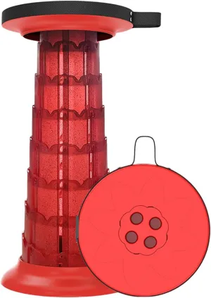 Folding Stool - Retractable Portable Seat, Lightweight, Adjustable Height, Foldable Telescoping Stool for Outdoor & Indoor Use