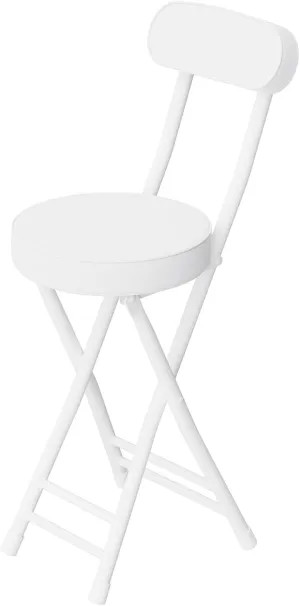 Folding Stool,Cushioned Padded Folding Bar Stool,24inch White Height Heavy Duty Portable Chair Stool with 300lbs Capacity for Kitchen Living Room Garden Camping Fishing