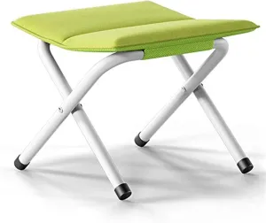 Folding Stools, Camping Stools Folding Step Stool - Thick Folding Stool, Fishing Stool Portable Folding Stool Adult Outdoor Train Small Bench, 34X33X33cm (Color : Green)