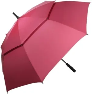 Folding Umbrellas Umbrellas Inch Automatic Open Golf Umbrella Extra Large Oversize Double Canopy Vented Windproof Waterproof Stick Portable (Color : Red)