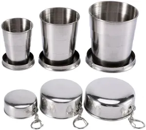 For 36 Pack Stainless Steel Portable Camping Travel Folding Collapsible Cups