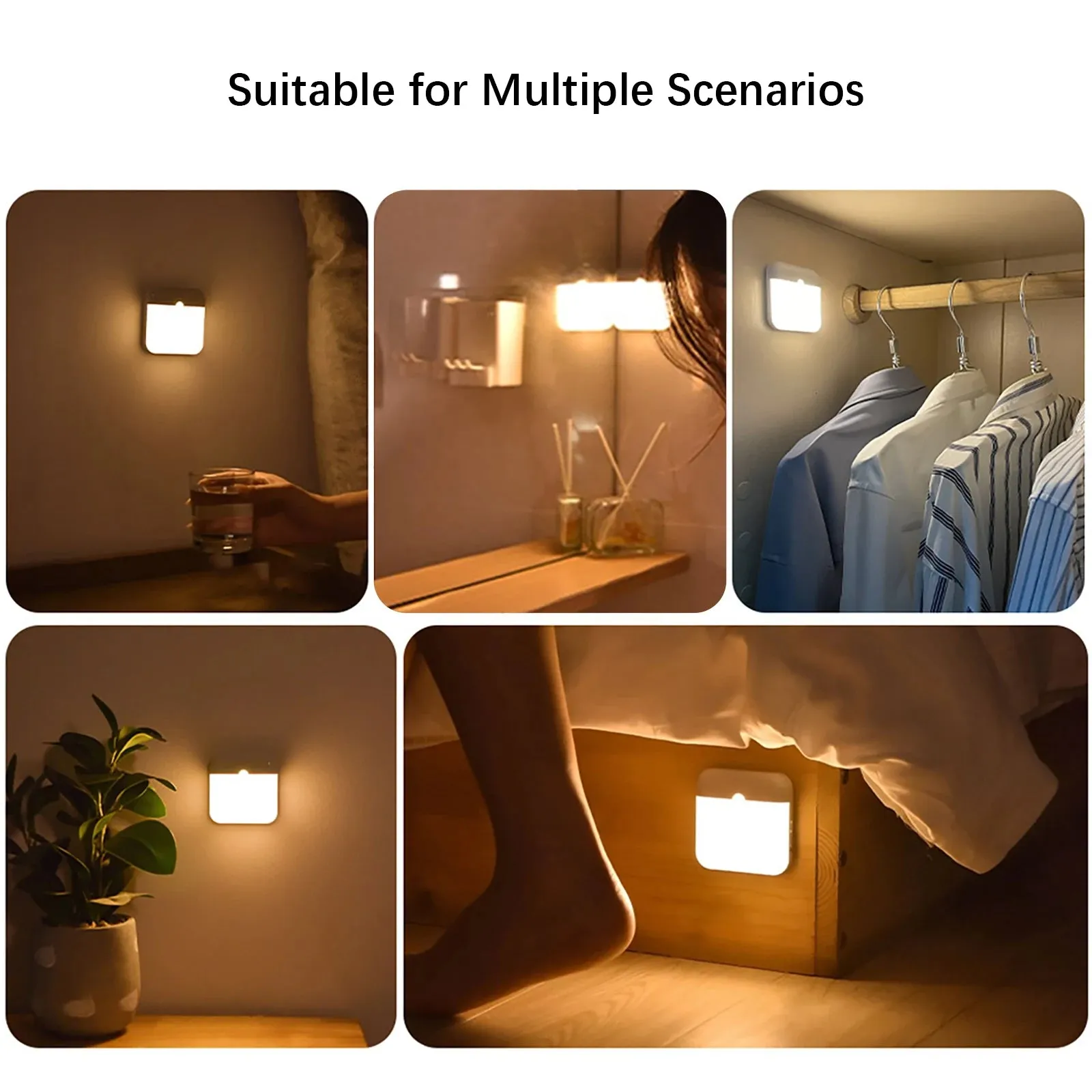for LED Intelligent Wall VR-compatible Toilet Lamp, Sensor Wireless Motion Stairs Night Light, Rechargeable Lantern Kitchen Closet Human Camping Summer