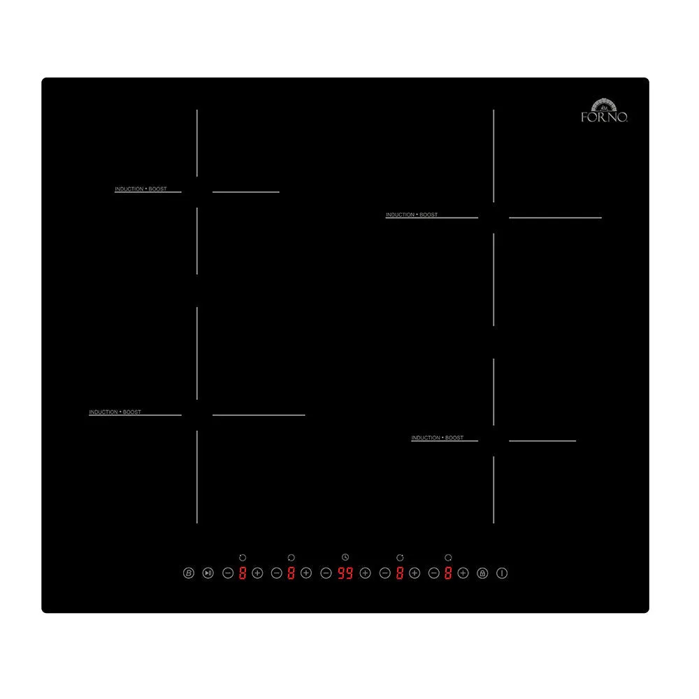 Forno Parco 24-Inch Induction Cooktop, 4 Zones, 7200W, Touch Control, 9 Power Levels & Booster Function