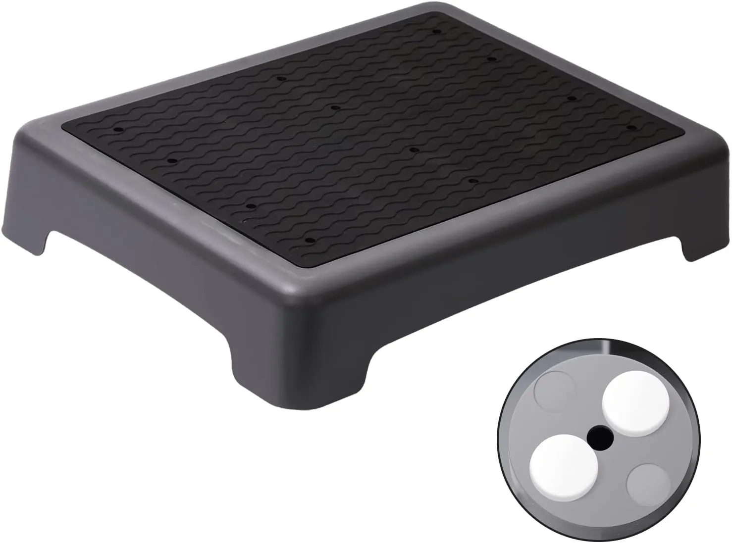 Fotree One Step Stool, Non-Slip Mobility Step Platform for Senior ＆ Adults, Safety Step Platform for Stair, Car, Bed, Chair, Shower, Bathtub, Outdoor, 3.5 Inch High Rise Stairs 440 Lbs Capacity