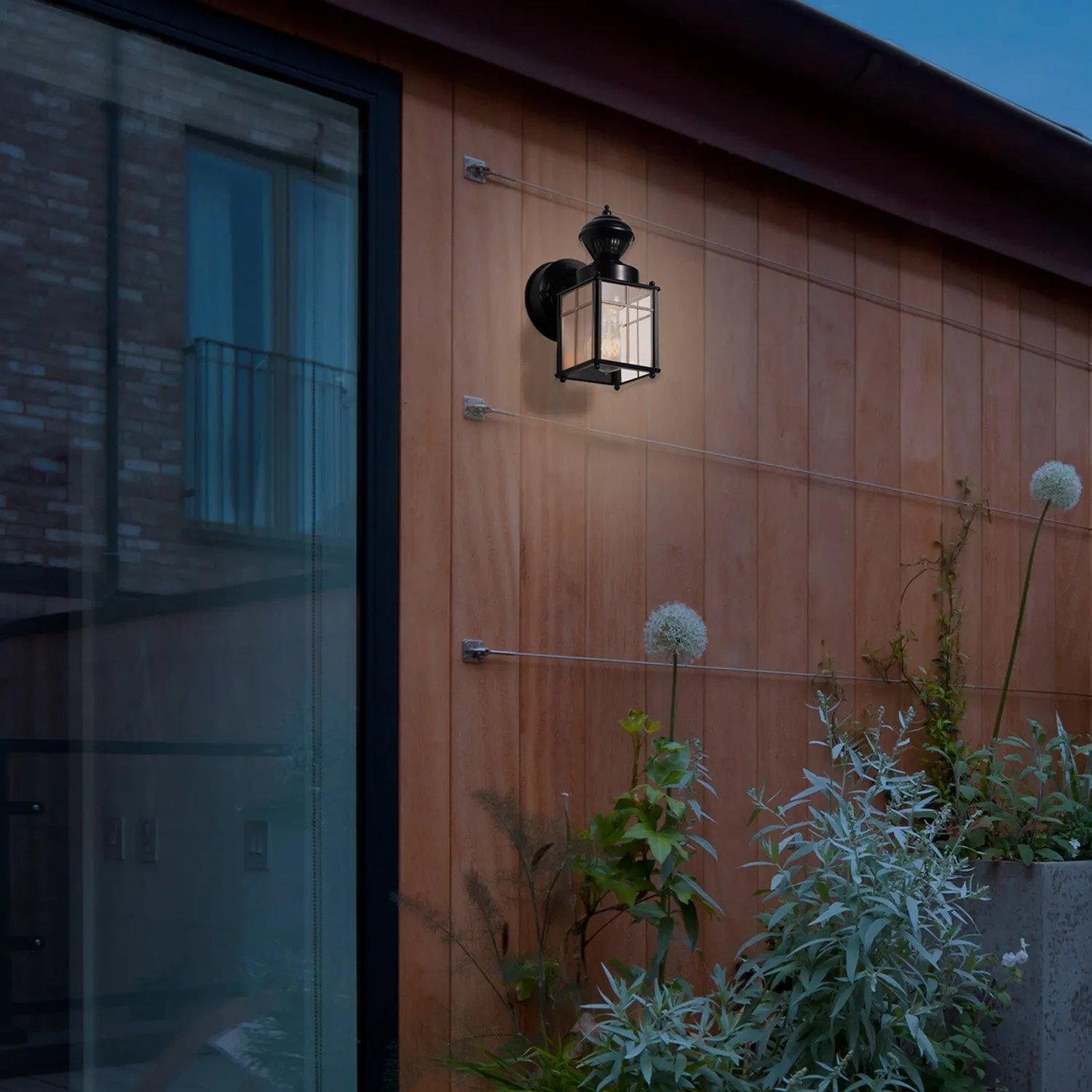 Franklin 1-Light 150-Degree Black Motion Activated Outdoor Wall Sconce