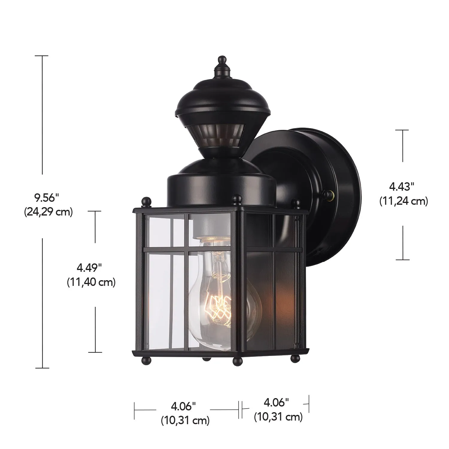 Franklin 1-Light 150-Degree Black Motion Activated Outdoor Wall Sconce
