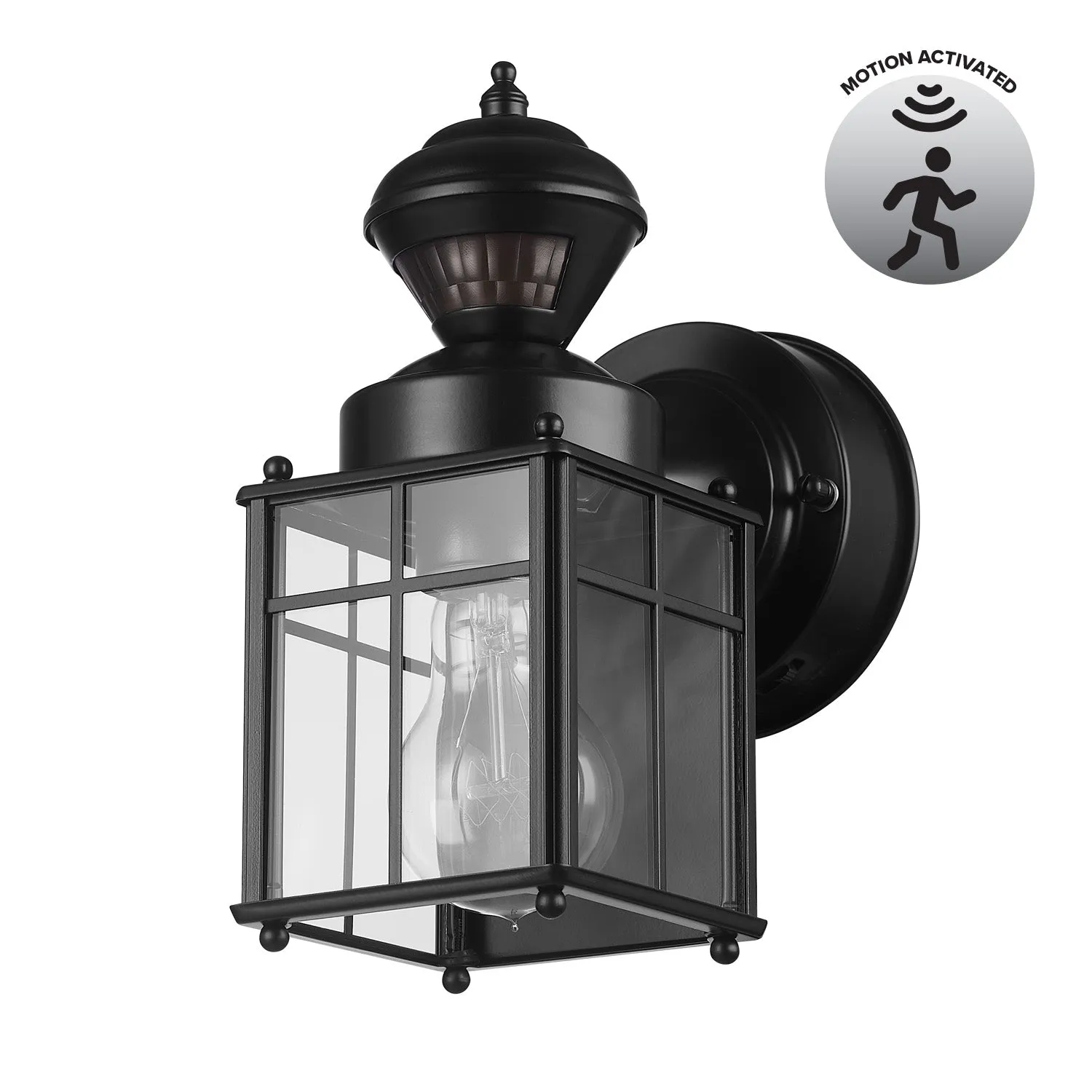 Franklin 1-Light 150-Degree Black Motion Activated Outdoor Wall Sconce