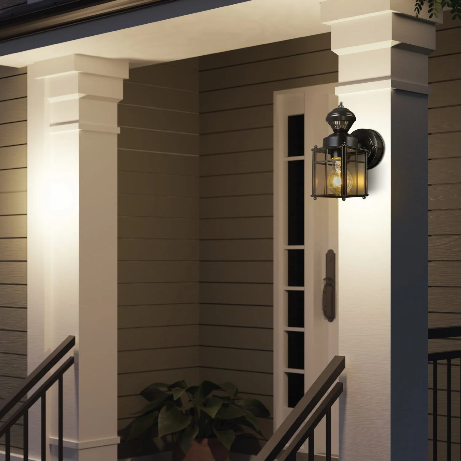 Franklin 1-Light 150-Degree Black Motion Activated Outdoor Wall Sconce