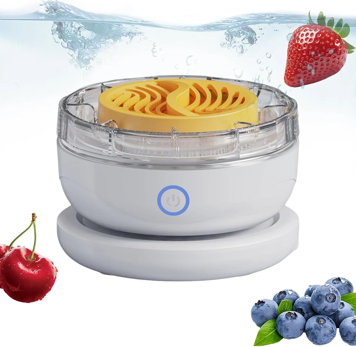 Fruit Washing Machine - ABS Fruit and Vegetable Purifier Cleaner Rotation Portable Automatic Rechargeable Kitchen Accessory Food Preparation Dust Removing Dirt Parents Rinse Family Cooking