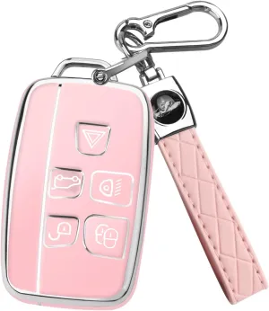 FT FUNTOR for Range Rover Key Fob Cover,Compatible with LR4 Sport Evoque Jaguar F-pace,5 Buttons for Jaguar Key Fob Cover