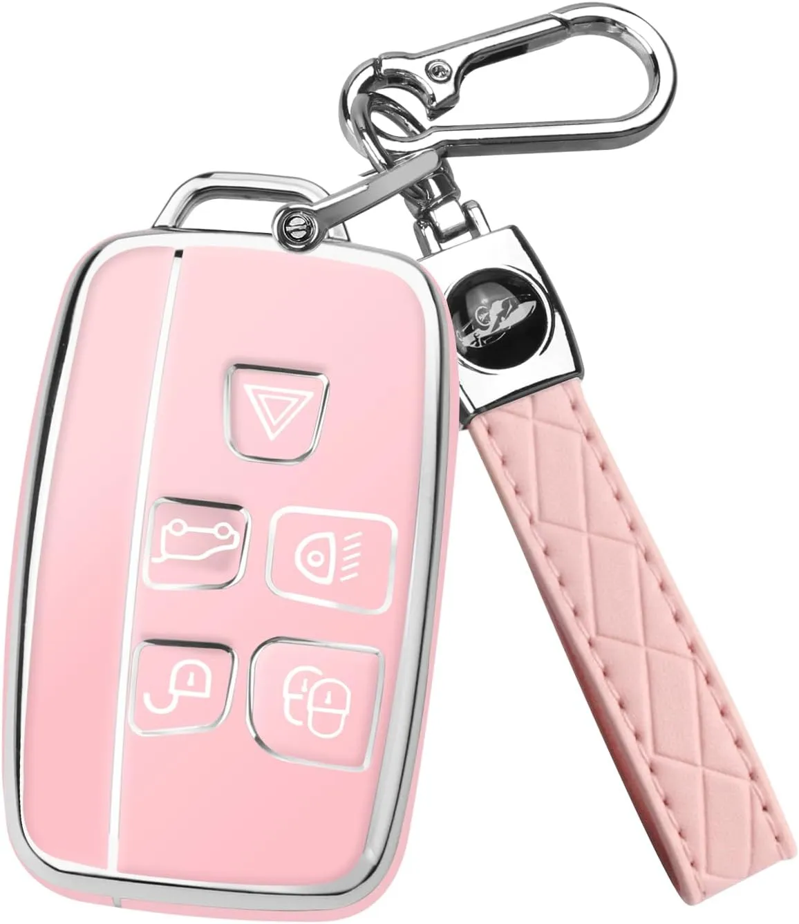 FT FUNTOR for Range Rover Key Fob Cover,Compatible with LR4 Sport Evoque Jaguar F-pace,5 Buttons for Jaguar Key Fob Cover