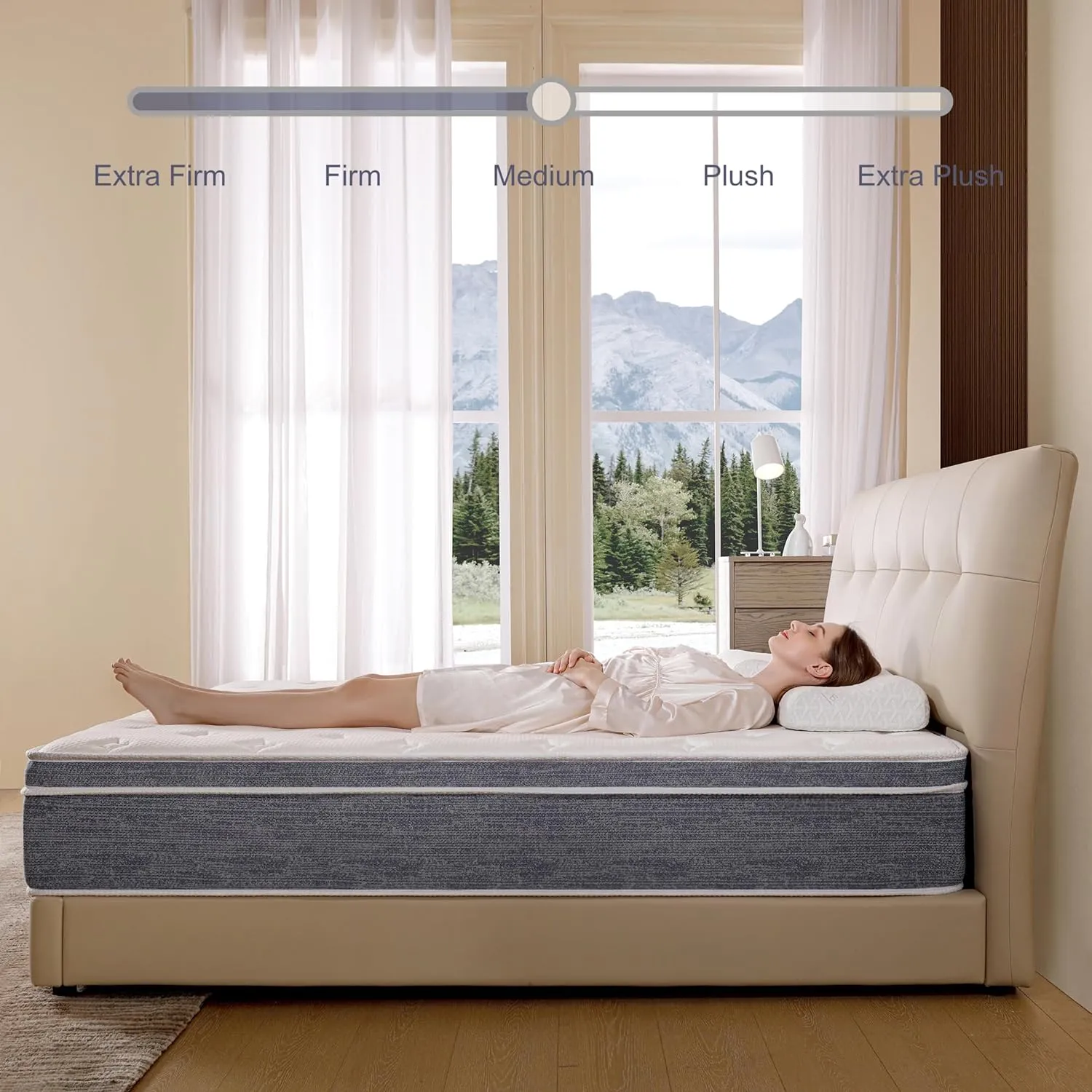 Full Mattress in a Box,10 Inch Full Size Mattress,Gel Memory Foam Medium Firm Grey Hyrid Matress,Quality Comfort and Adaptive Support Breathable Cooling,CertiPUR-US
