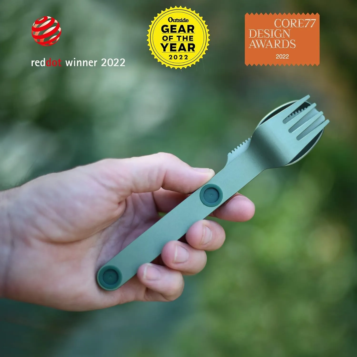 FULL WINDSOR - MAGWARE Magnetic Camping Cutlery Set - Travel Utensils for Camping, Cooking, and Outdoor Dining - Knife, Fork & Spoon - Portable Silverware with Pouch - Green (3 PCS)