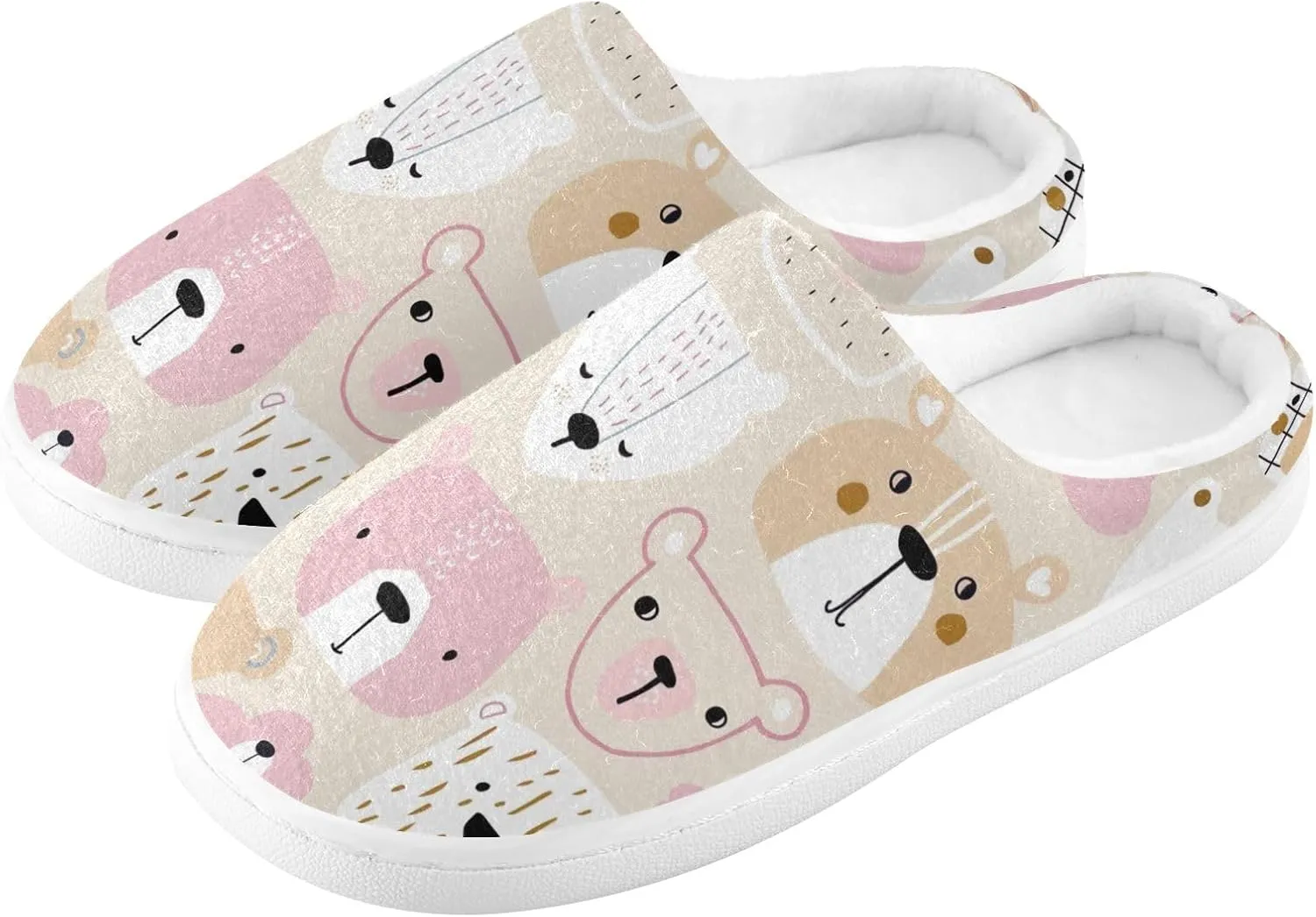 GAIGEO Womens House Slippers Cute Sleeping Pandas, Mens Memory Foam Slippers for Indoor Bedroom, Warm Winter House Shoes