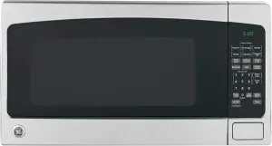 GE Countertop Microwave Oven, 1,200-watt Capacity, 2.0 Cubic Ft., 8 Auto Setting Cooking Settings, Child-Lock Technology, Kitchen Essentials for the Countertop, Dorm Room or Apartment, Satinless Steel