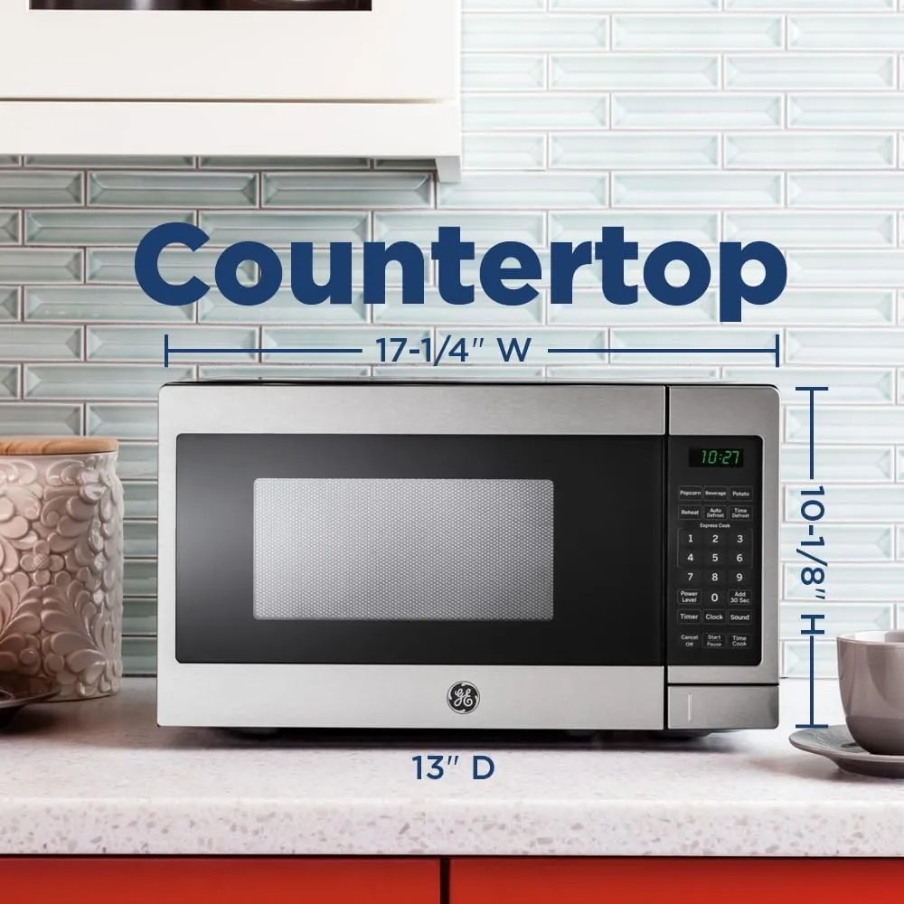 GE GCHK07N1WWW Microwave Oven, 700-watt 6 Auto Cooking Settings, Child-Lock Technology, Kitchen Essentials for The Countertop, Dorm Room or Apartment, 0.7 Cu. Ft, White