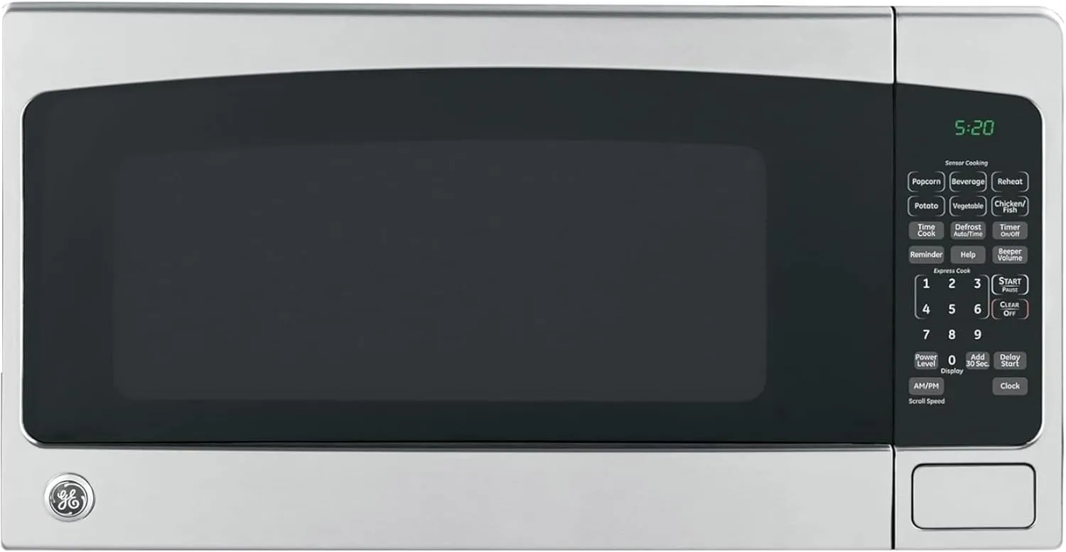 GE GCST07N1WSS Microwave Oven, 700-watt 6 Auto Cooking Settings, Child-Lock Technology, Kitchen Essentials for The Countertop, Dorm Room or Apartment, 0.7 Cu. Ft, Stainless Steel