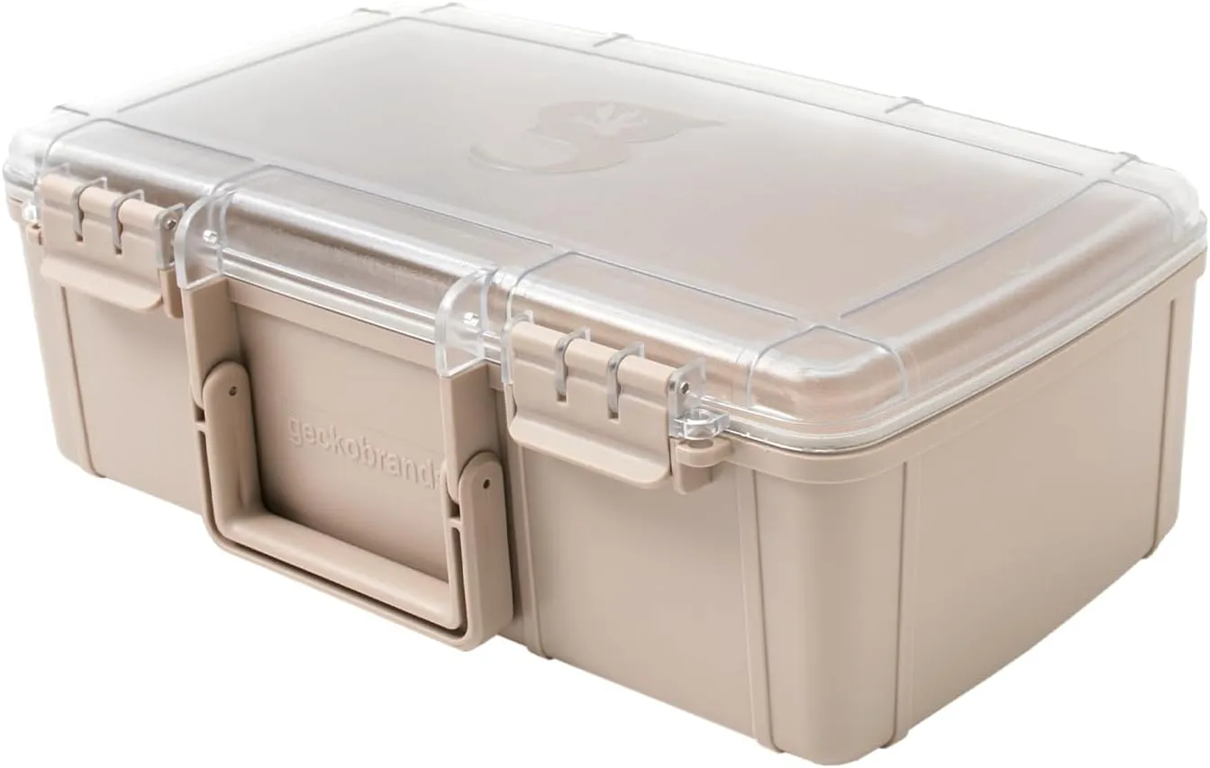 geckobrands Waterproof Dry Box with Silicone Liner – Durable, Dust-Proof, Crush-Proof Storage for Electronics and Gear