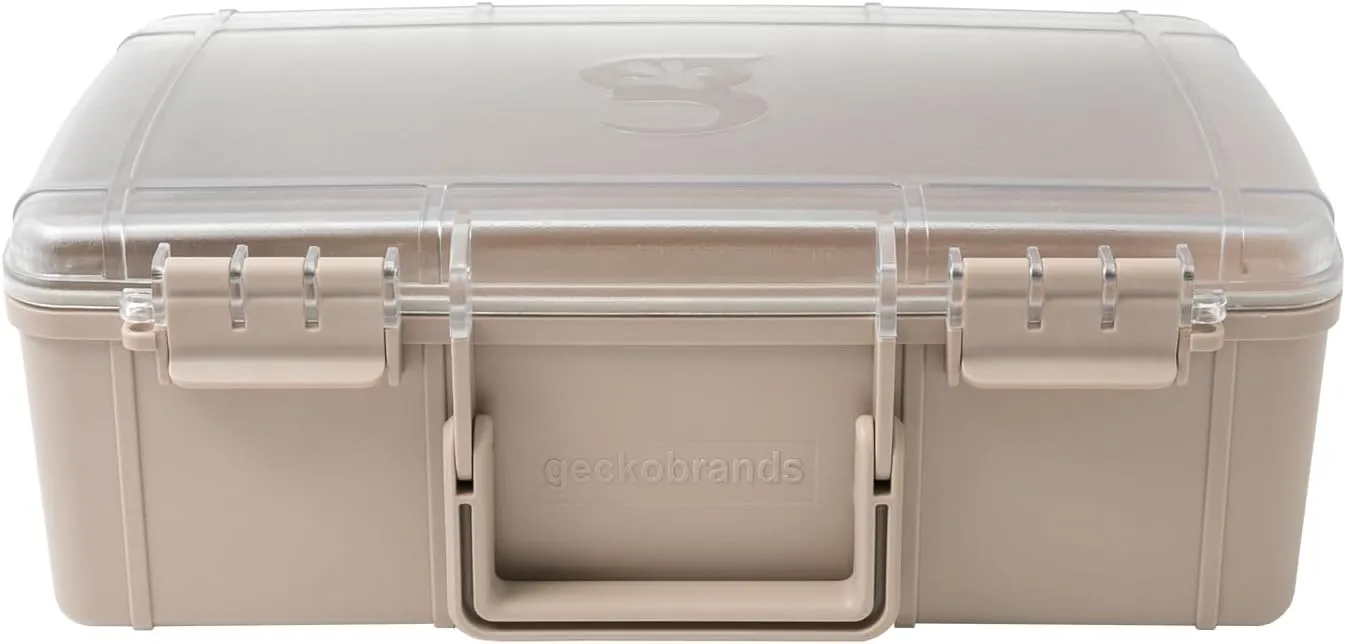 geckobrands Waterproof Dry Box with Silicone Liner – Durable, Dust-Proof, Crush-Proof Storage for Electronics and Gear