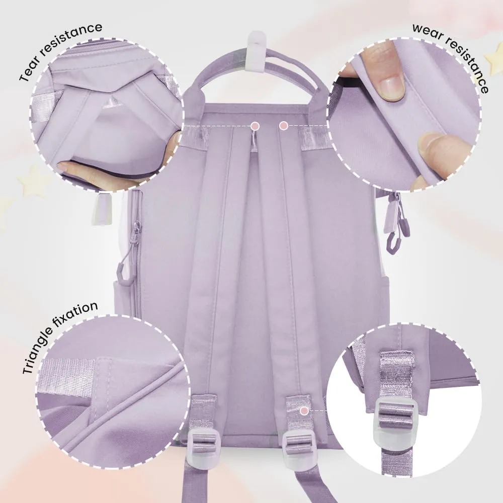 Geelragaly Laptop Backpack for 15.7 -inch Laptops, Waterproof Backpack for Female, with Lunch Bagand wallet, Three - piece set,purple.