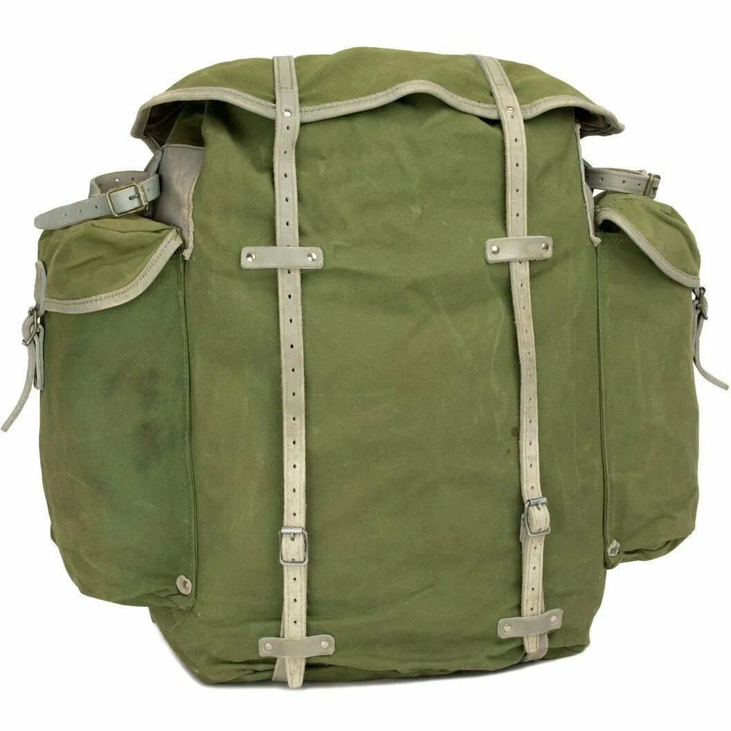 Genuine Norwegian Military Backpack with Frame army canvas leather rucksack Pack