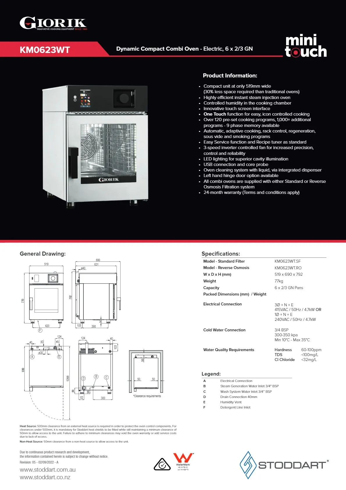 Giorik Mini Touch KM0623WT.RO.H - Combi Oven