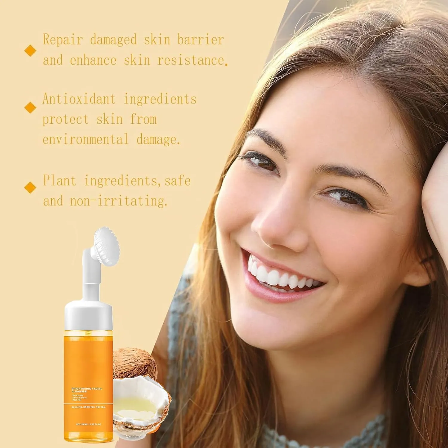 Glow Wash Turmeric Face Wash with Brush, Glow Wash, Glow Scrub, Care Turmeric Face Wash, Cleansing Pads (150ml 150ml)