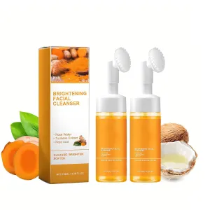 Glow Wash Turmeric Face Wash with Brush, Glow Wash, Glow Scrub, Care Turmeric Face Wash, Cleansing Pads (150ml 150ml)