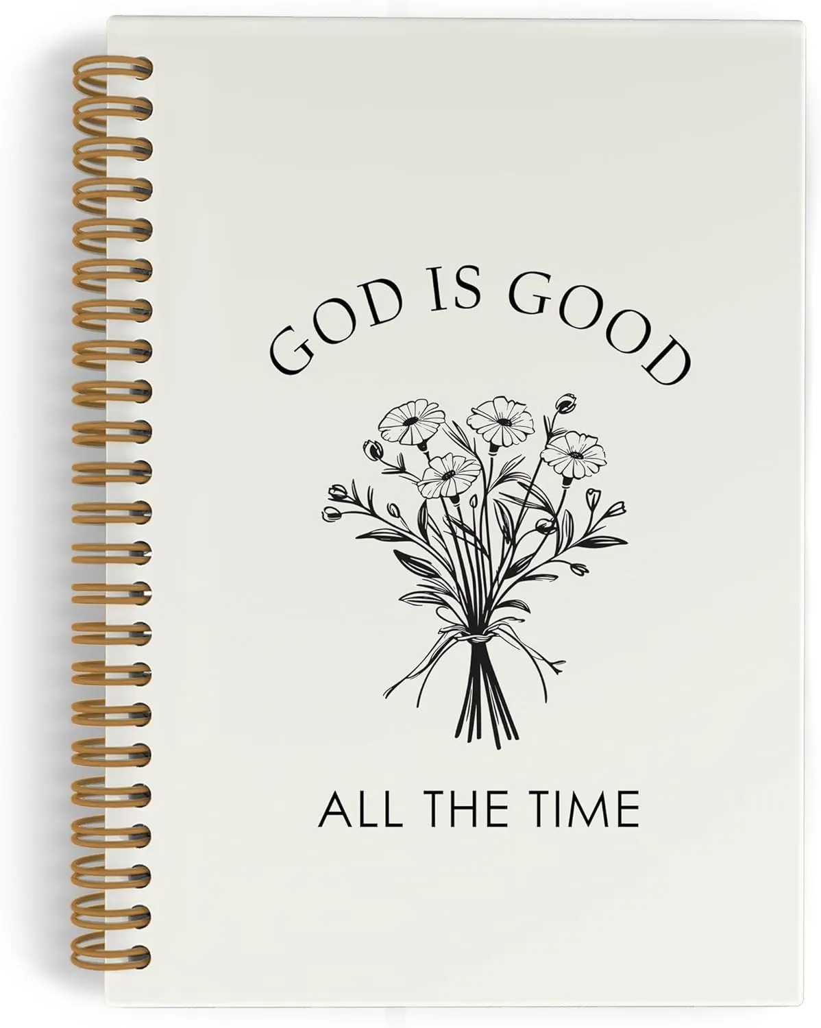 God Is Good All the Time Spiral Notebook for Christian, Bible Religious Journal Notebook, Christian Flower Notebooks for School Work, Prayer Office Supplies Gifts for Women Men, 5.5x8.3 Inch