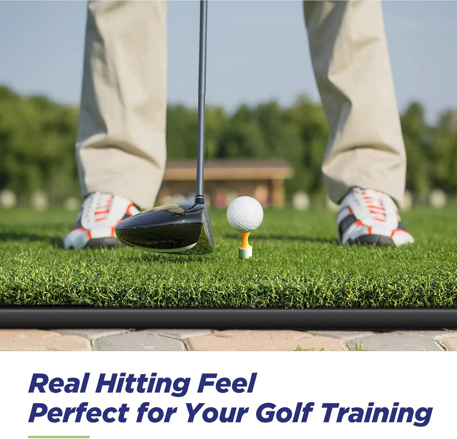 Golf Mat, 5x4ft/5x5ft Dense Elite Golf Hitting Mats Practice with 10 Balls, 9 Tees, Heavy Duty Artificial Hitting Training Matt for Backyard Driving Chipping Indoor Outdoor Simulators