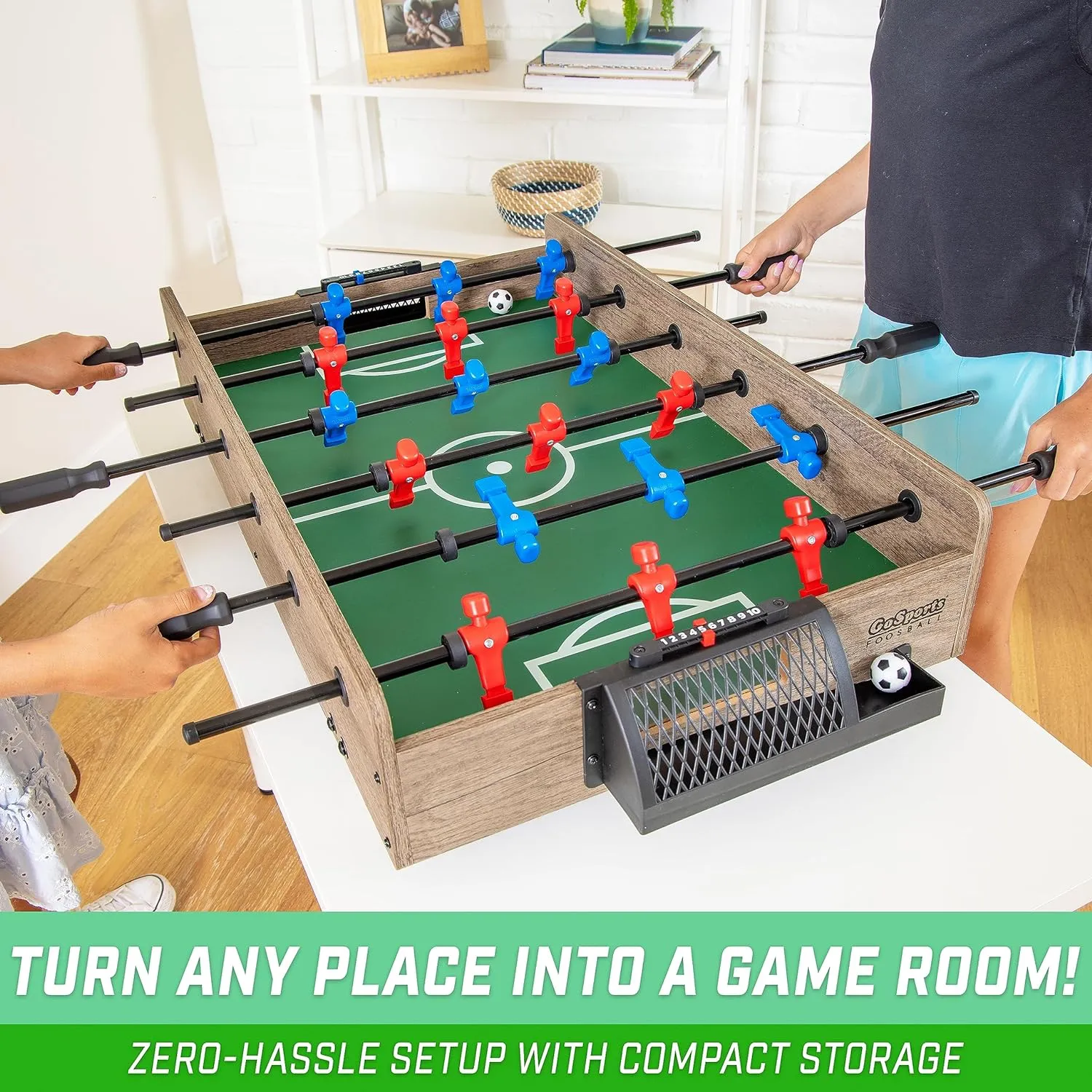 GoSports 32 Inch Tabletop Foosball Game Set - Oak or Black