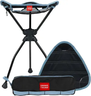 GRAND TRUNK Compass 360 XT Extra Tall Swivel Stool - Compact 260lb Capacity Portable Outdoor Seat for Camping & Travel (Sea Black)