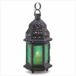 Green Glass Moroccan Lantern