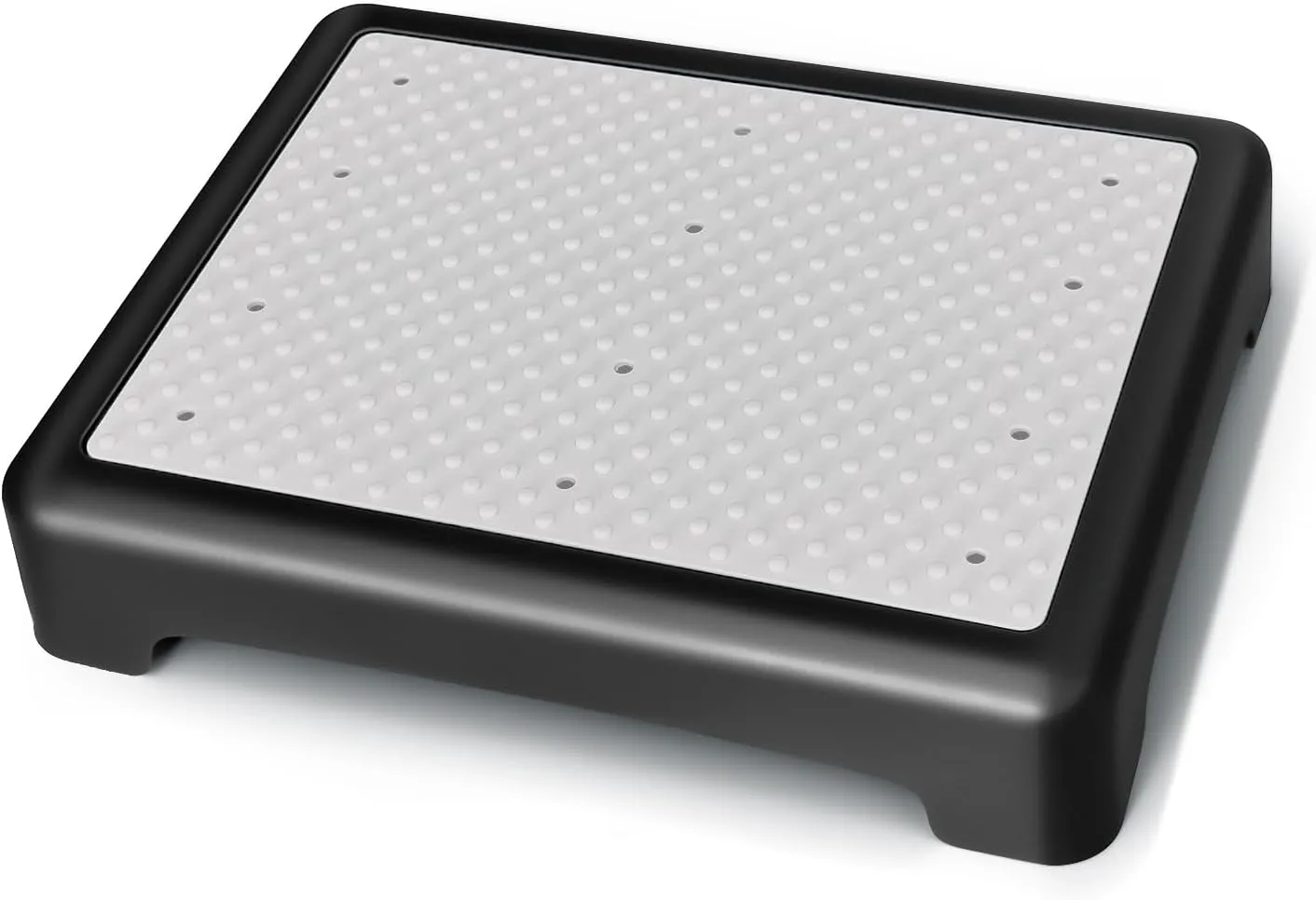 GWNF3.35'' Step Stool – 600lb Capacity Sturdy Lightweight Non-Slip Step Stools for Seniors, Kids & Adults | Wide Mobility Step Stool for Bedside, Car, Kitchen, Bathroom & Daily Use（Black-Grey）
