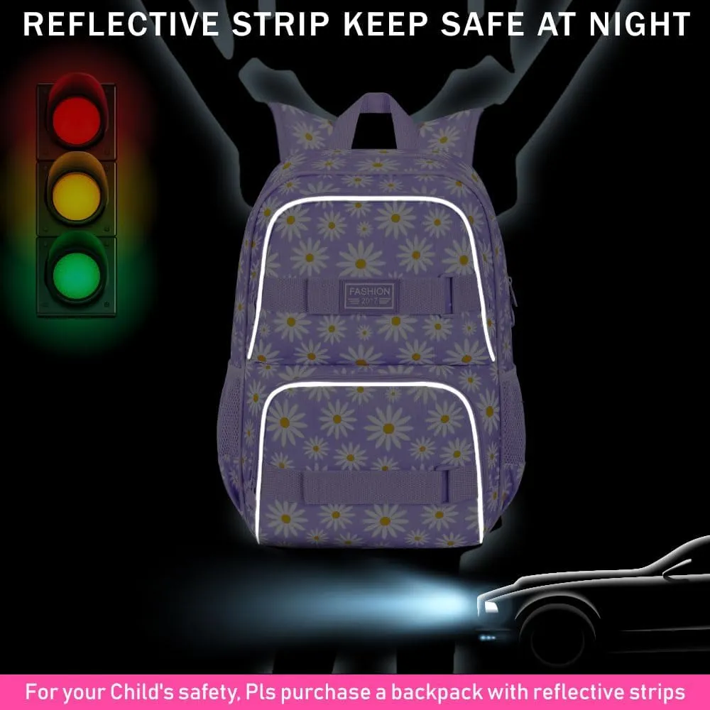 gxtvo 3PCS Girls Backpack, Water Resistant Womens School Bag With Lunch Box, 17 Inch Bookbag Set for College Teenagers.