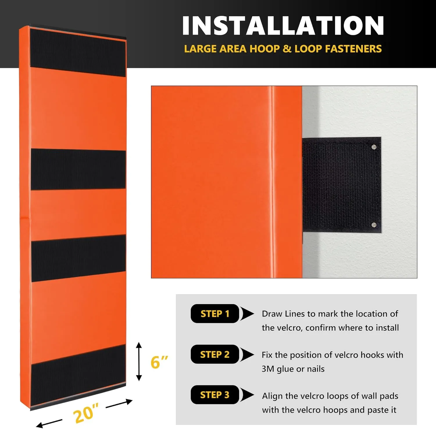 Gym Padding, Basketball Court Protector - Removable 2" Thick High-Density Wall Pad for Basketball Hoop, Garage, Basement