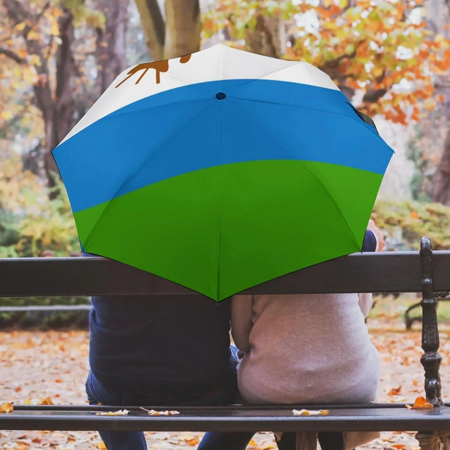 Haiti Flag Portable Automatic Switch Folding Umbrella Manual Sunshade Anti-UV Travel Umbrella Rainproof And Windproof Suitable for Men And Women