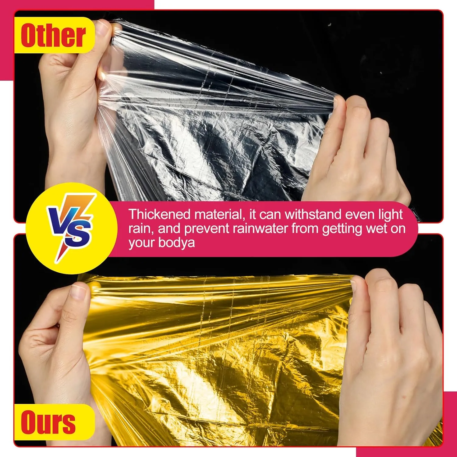 Handepo 100 Pack of Adult Rain Ponchos with Hood Disposable Plastic Rain Ponchos Bulk Emergency Raincoat for Men Women Adult