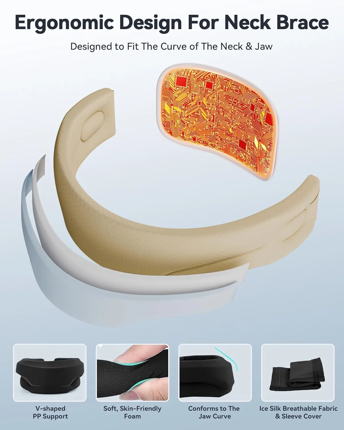 Heated Neck Brace Cervical Collar - Neck Support Brace with Heating Pad, Soft Foam Wraps Keep Vertebrae Stable and Aligned for Relief of Cervical Spine Pressure for Women & Men Black (M Size)