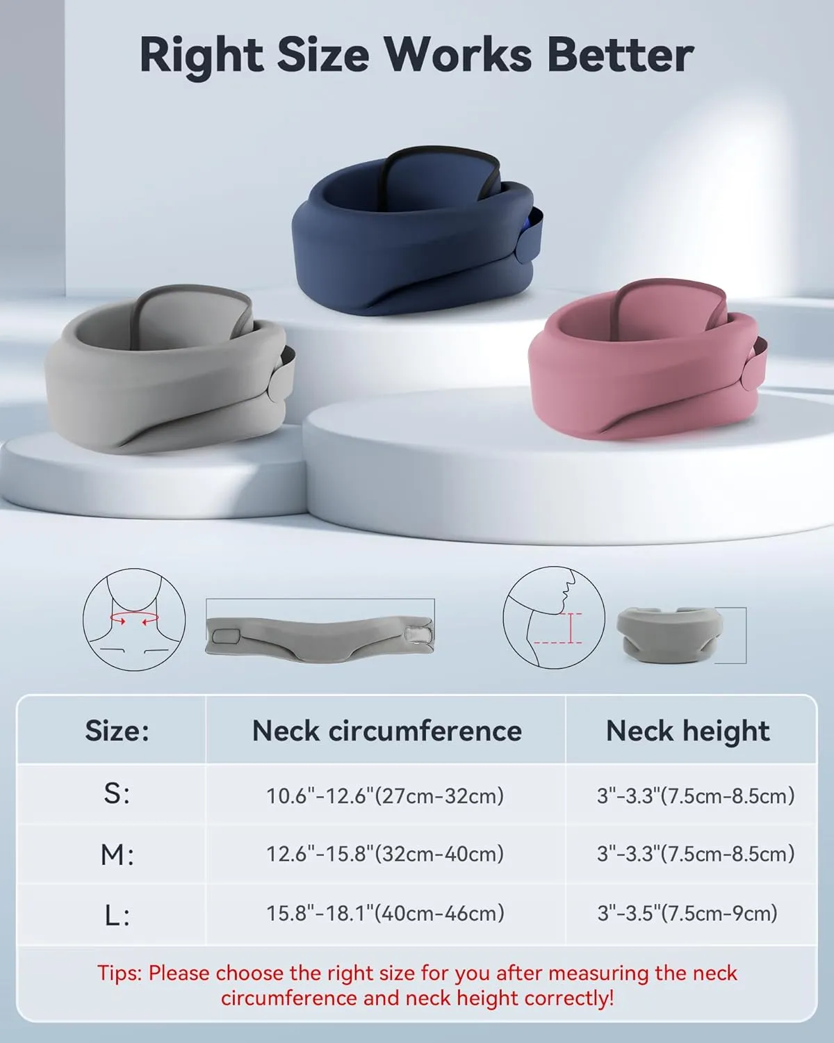Heated Neck Brace Cervical Collar - Neck Support Brace with Heating Pad, Soft Foam Wraps Keep Vertebrae Stable and Aligned for Relief of Cervical Spine Pressure for Women & Men Gray (L Size)