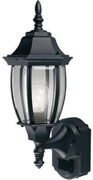 Heath Zenith HZ-4192-BK Six-Sided Die-Cast Aluminum Lantern, Black with Beveled Glass