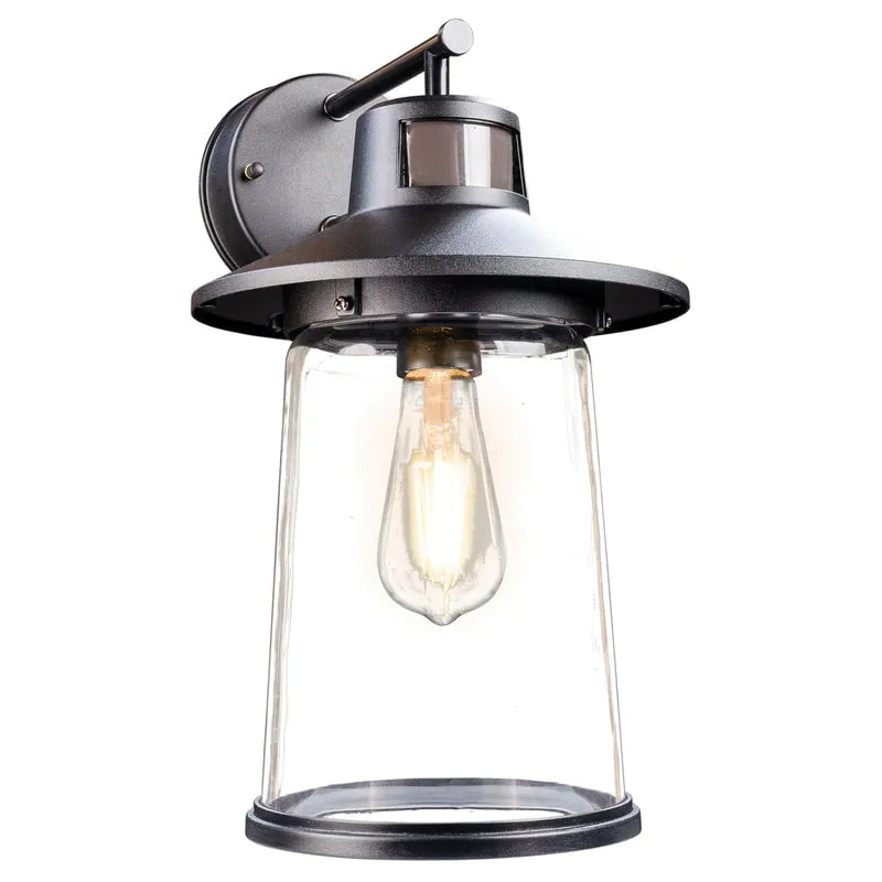 Heath Zenith Link Black Motion-Sensing Incandescent Wall Lantern