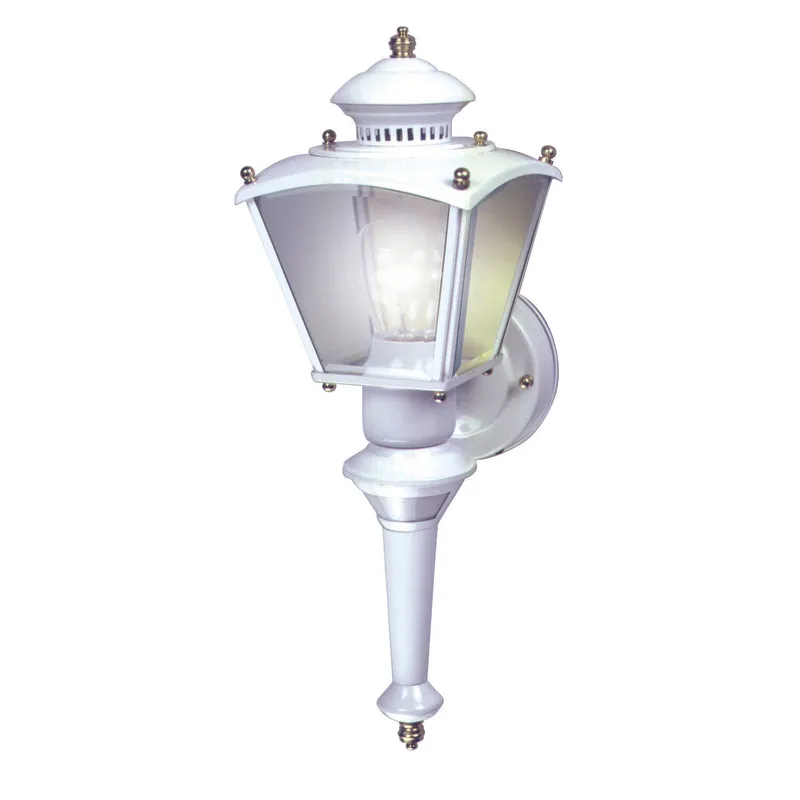 Heath Zenith White Motion-Sensing Incandescent Wall Lantern