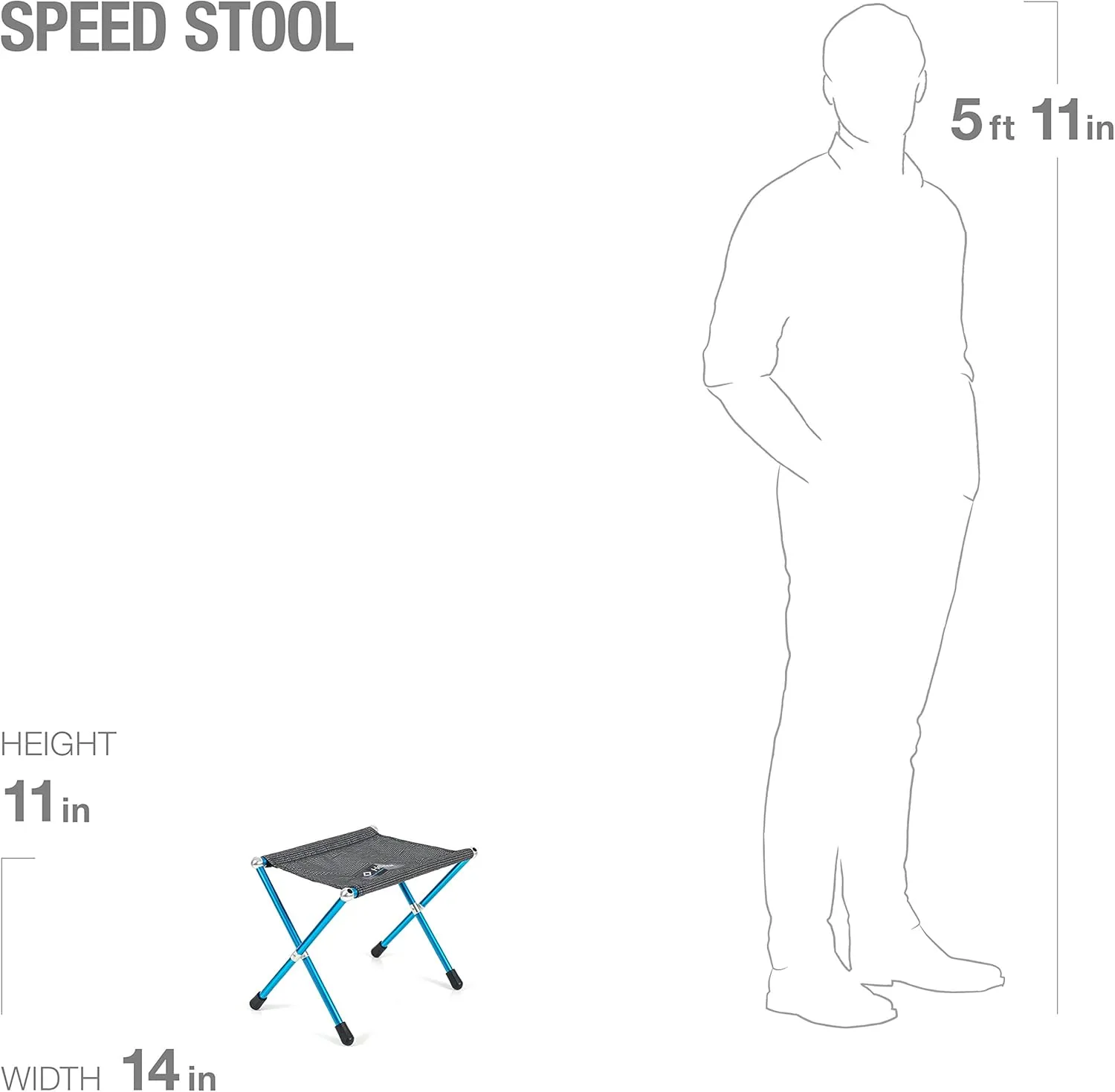 Helinox Speed Stool Ultralight, Portable Folding Seat, Black