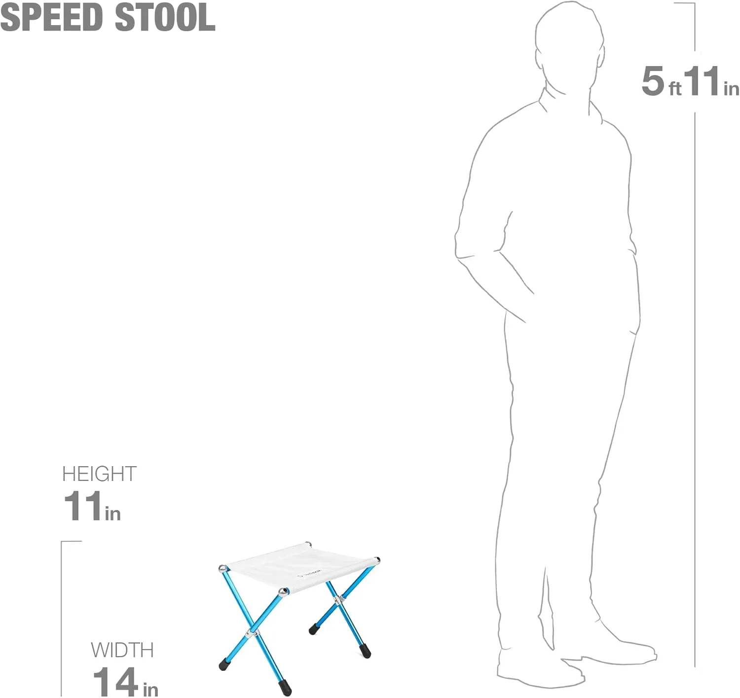 Helinox Speed Stool Ultralight, Portable Folding Seat, White