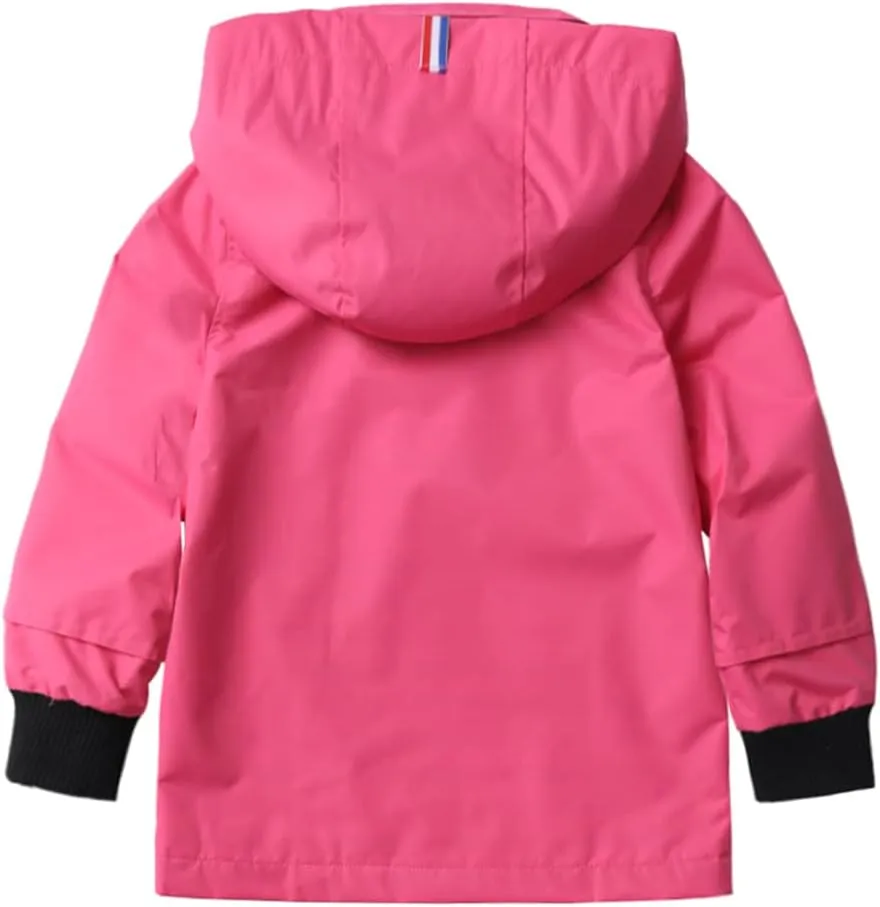 Hiheart Boys Girls Waterproof Hooded Jackets Cotton Lined Rain Jackets
