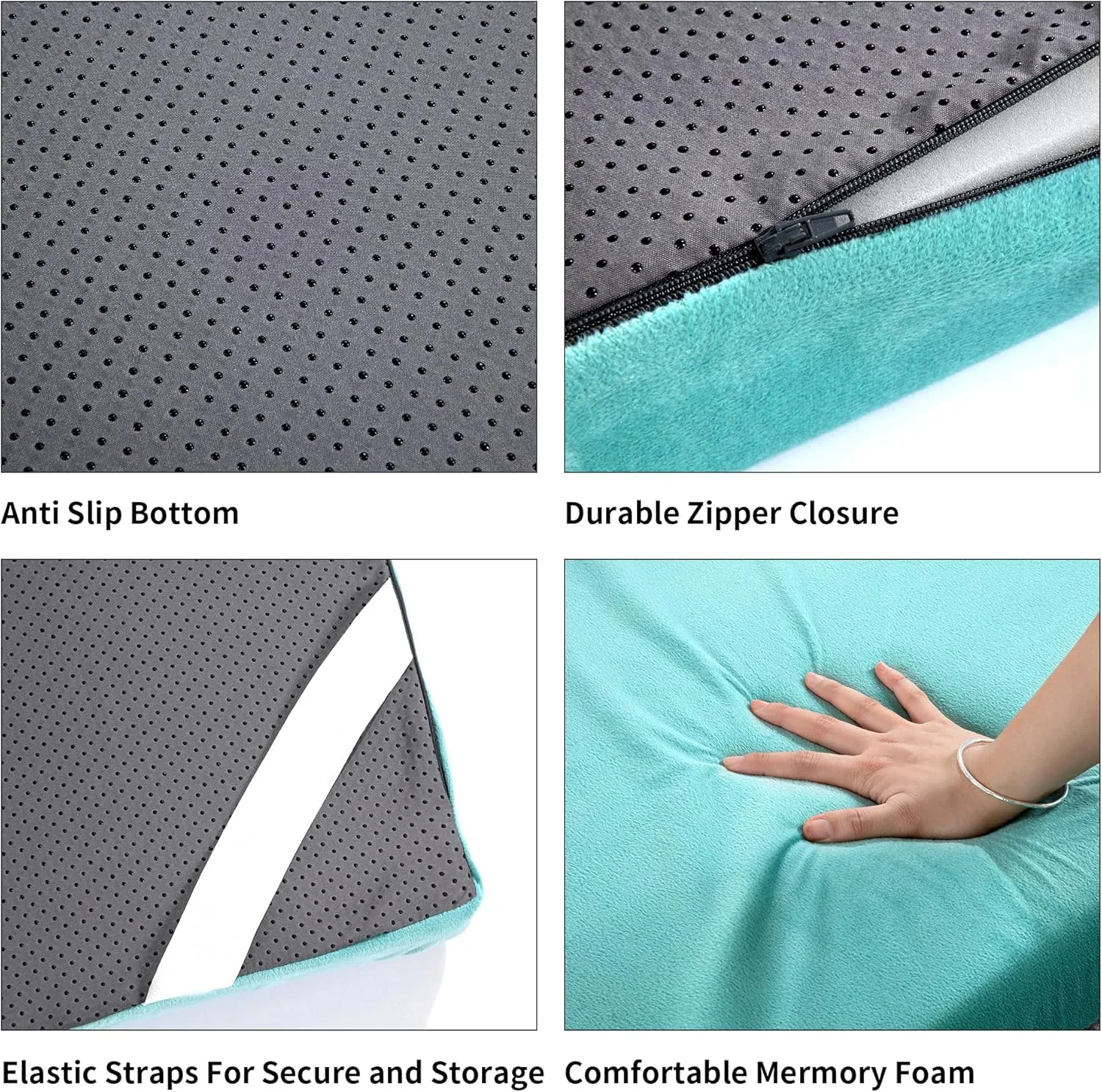 HOMBYS 3 INCH Thick Waterproof Memory Foam Camping Mattress for Outdoor Sleeping, Portable Roll Up Mattress Pad Mat for Travel Truck Bed Tent