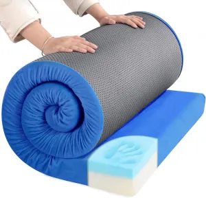 HOMBYS 3 INCH Thick Waterproof Memory Foam Camping Mattress for Outdoor Sleeping, Portable Roll Up Mattress Pad Mat for Travel Truck Bed Tent