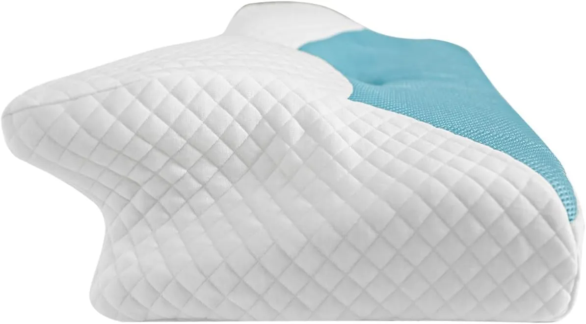HOMCA Cervical Pillow Memory Foam Pillows - Contour Memory Foam Pillow for Neck Pain Relief, Orthopedic Neck Bed Pillow for Side Sleepers Back and Stomach